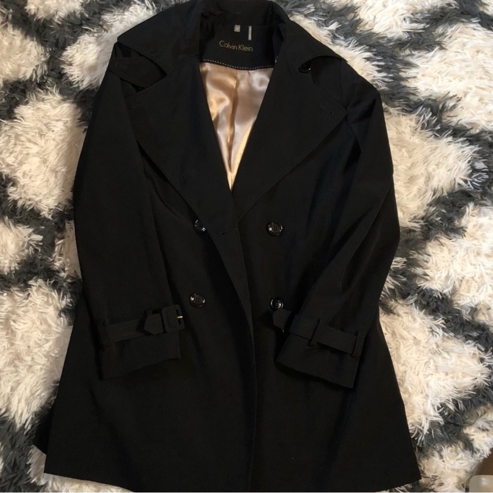 Calvin Klein black trench coat